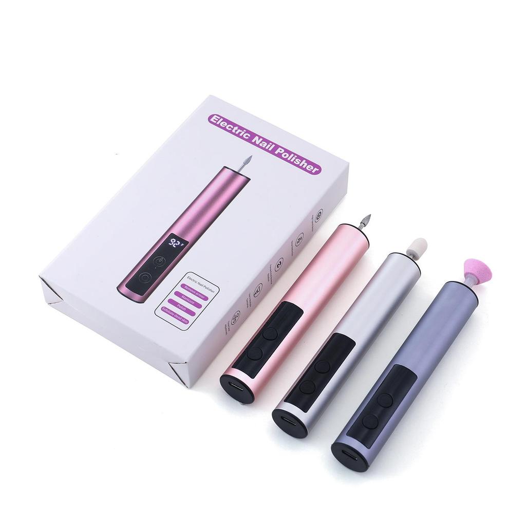 New USB Rechargeable Digital Display Manicure Grinder - Metal Nail Care Pen for Polishing and Removal