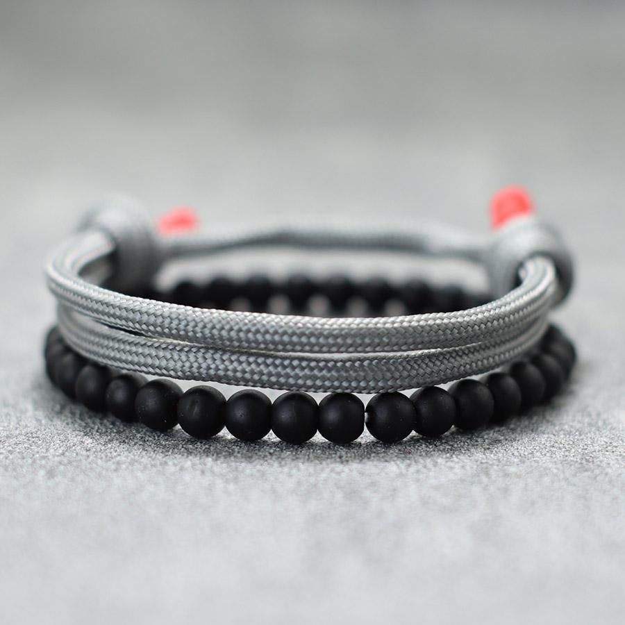 

Noter New 2pcs Men Bracelet Set 6 Colors Available High Quality Paracord Braclet Casual Versatile Accessories Pulseras Hombre срібло сірий колір