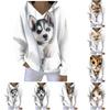 Fashion Casual Hoodies Sweatshirts Womens Fun Pet Printed Long Sleeve Loose Drawstring Hoodies Long Sleeved Women's Tops