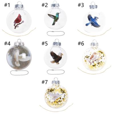 Artistic Nature Bird Clear Christmas Ball Ornament Holiday Decorations For Festives Tree Decoration Memorables Gift