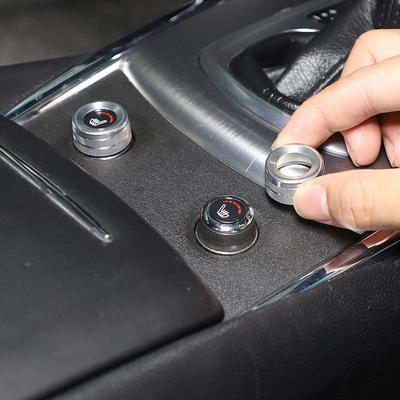 For Infiniti G25 G27 G37 2007-2013 Aluminum Alloy Silver Car Seat Heating Knob Ring Cover Trim Sticker Car Accessories