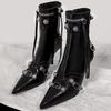 Fashion Sexy Knee High Boots 2024 Winter Boots Brand Design Super High Thin Heels With Rivet Retro Fashion Cool Women Shoes Big Size 46