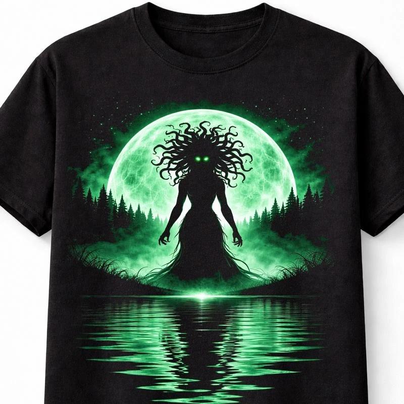 Medusa Greek Mythology Horror Moon Monster Graphic Unisex TShirt S