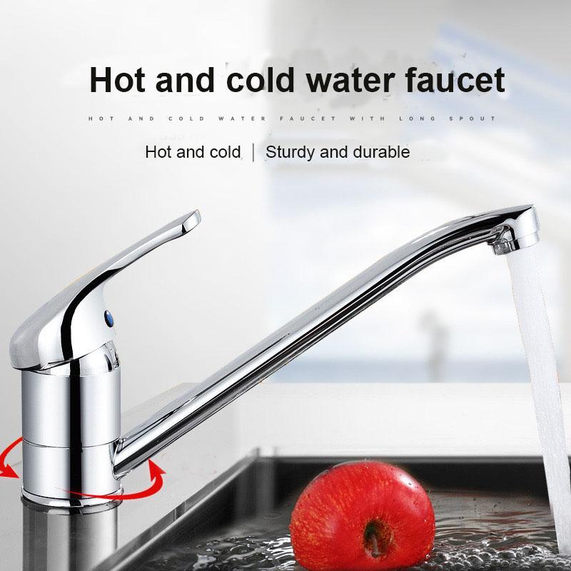 Zinc alloy Kitchen Sink Faucet Bathroom Basin Faucet Hot Cold Wash Mixer Crane Tap 360 Rotation Sink Faucets Single Handle