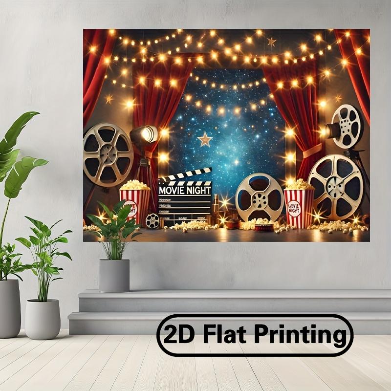 2D plane - 1 movie night polyester photography background banner indoor and outdoor decoration banners
