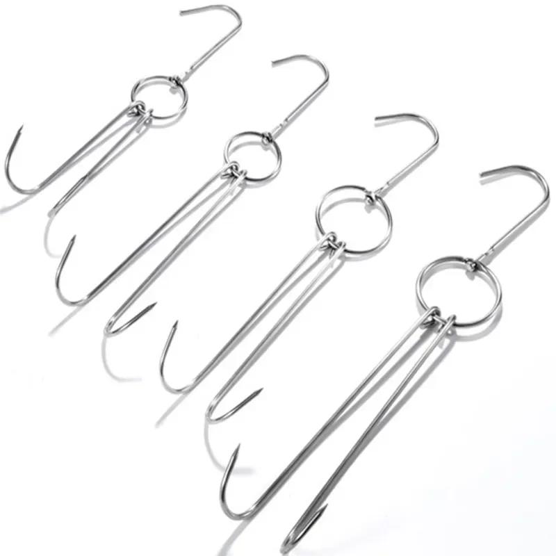 Stainless Steel Beef Meat clasps duck goose Turkey Hooks Roast Duck Bacon Hook BBQ Storage Hanger Bread Hook Tools Accessories