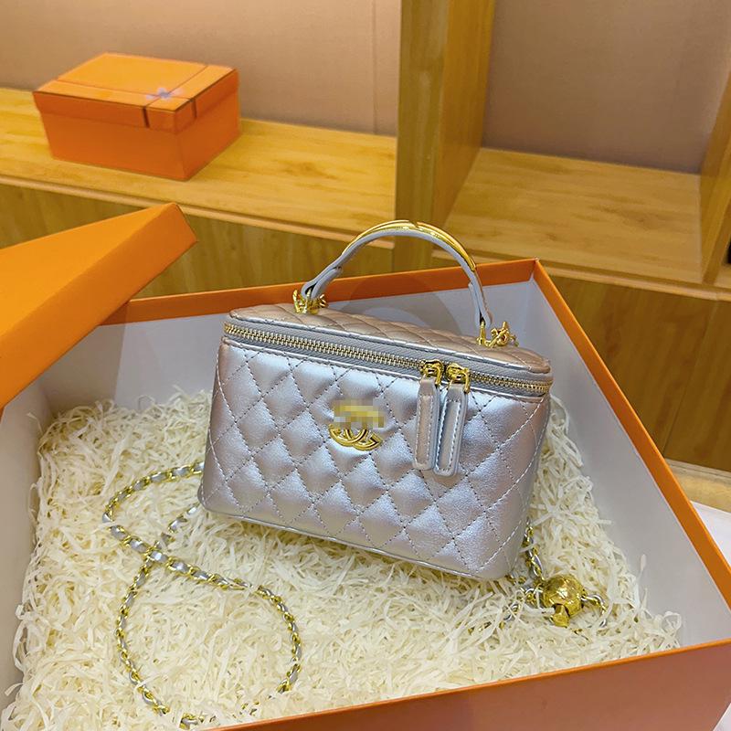 

Елегантна ланцюгова сумочка з ромбоподібним візерунком - Модна висококласна сумка через плече срібний