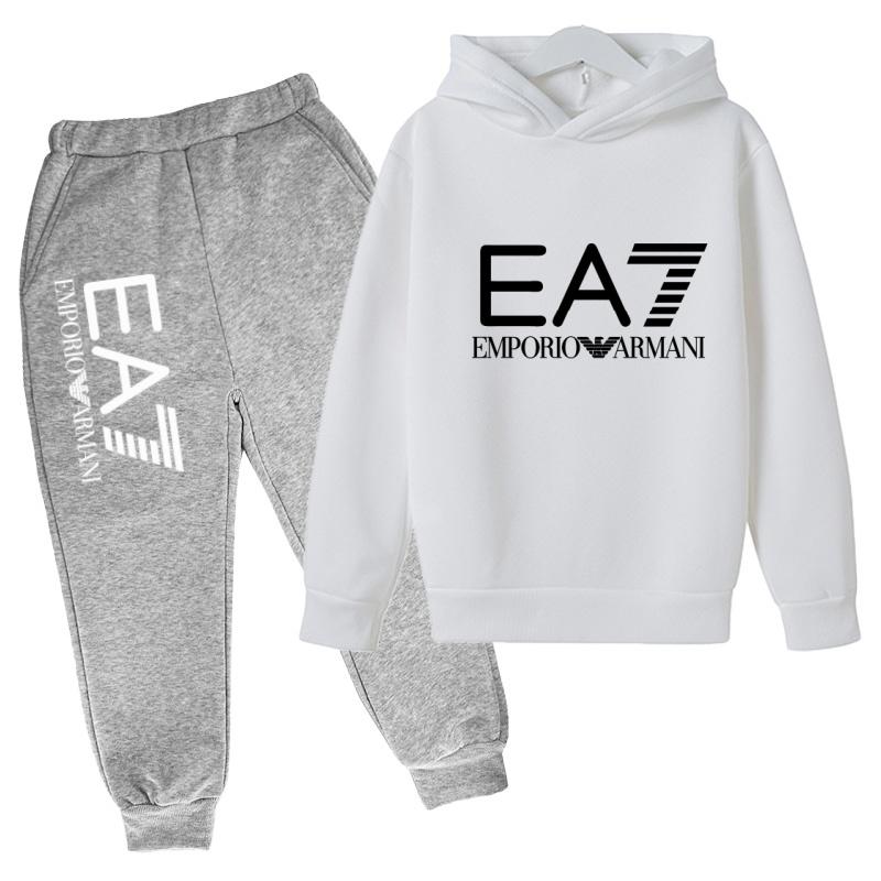 Kids Autumn Winter Hoodie Boy Girl 3-12Yrs Letter Print Clothing Casual Top+Trousers 2P Child Gift Brand Sports Coat Jogging Set