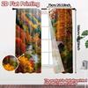 2pcs, 2D FLAT PRINTING Curtains (Without Rod) Autumn Pathway Chic Print Curtains Durable 100% Polyester Fabric Curtains Thermal