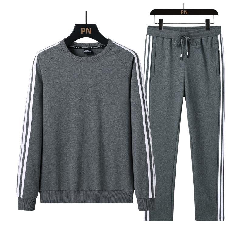 Costum Bumbac Bărbați Toamnă și Iarnă Casual Sport Lejer Oversized Hanorac și Pantaloni Set Două Piese