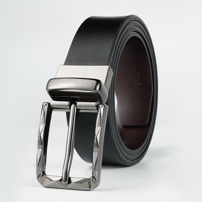 Belt for Men Rotatable Pin Buckle Leather Trousers Belt for Middle Aged and Young Men's Versatile Belt for Men