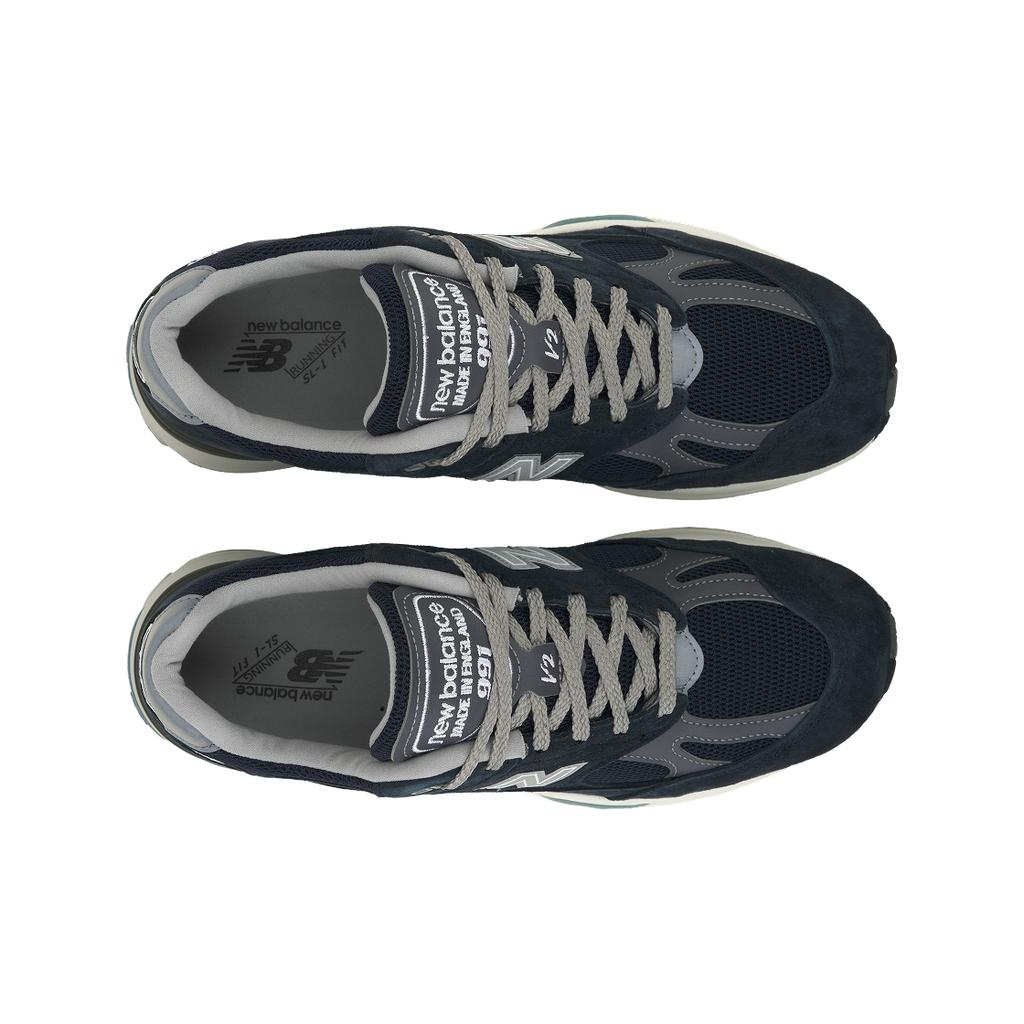 New Balance 991v2 Hergestellt in England Dunkelmarine Unisex-Sneaker Blau Smoked-Pearl Silber U991NV2