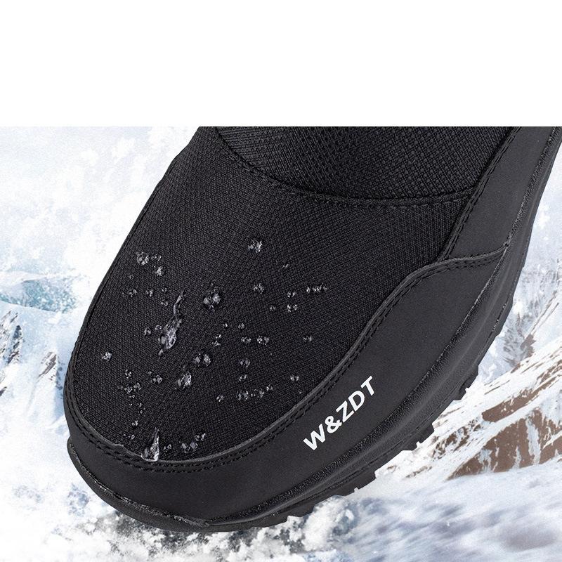 Men's Winter Shoes Cotton Waterproof Leather Men Warm Sneakers Non-slip Men Walking Hiking Shoes