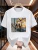 Fun doll face print crew neck shortsleeved retro casual everyday pure cotton Tshirt  oversized t shirt streetwear