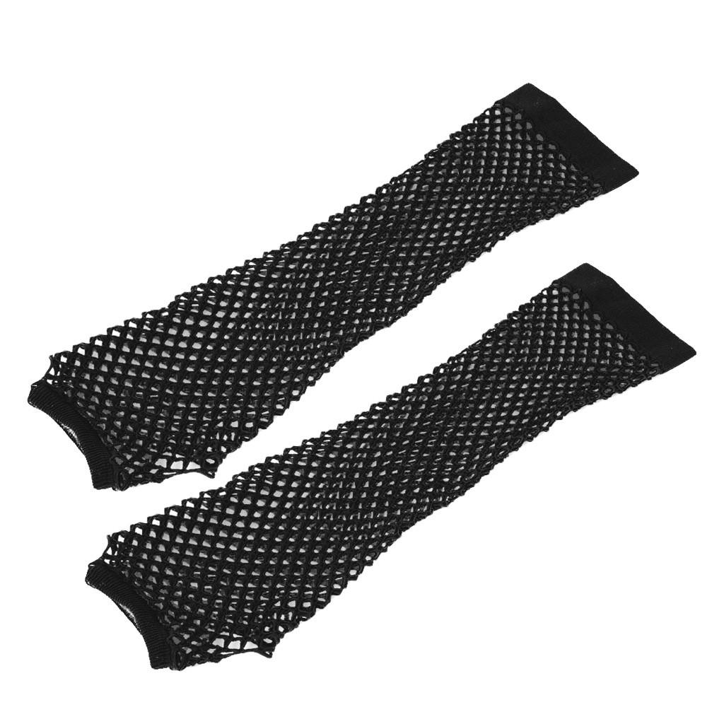 Fischernetz Lange Handschuhe Halbfingerhandschuhe Netz Armstulpen für Party Kostüm Gothic Punk Zubehör