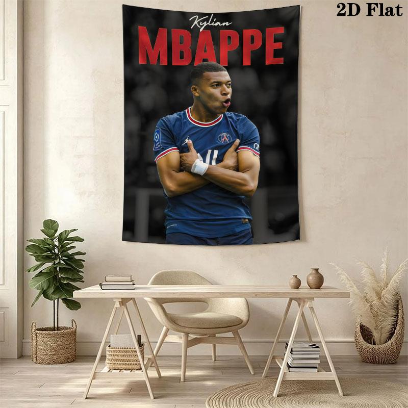 Kylian Mbappé Power  Wall Hanging Printed Fabric Blanket Decorative Tapestries for Bedroom Living Room Home Decor