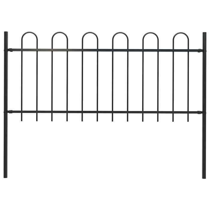 VidaXL Clôture de jardin avec arceau en acier 181 x 80 cm Noir 144929
