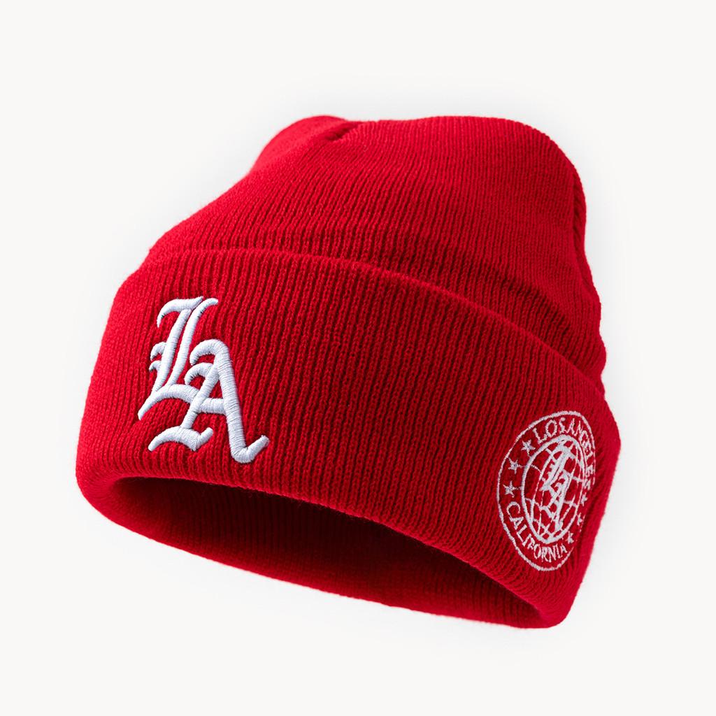 Knitted Hat Unisex Winter Warmth Beanie With Embroidered Letters For Casual Style