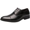British style three-headed leather shoes business dress inner height increase pointed casual large size suit wedding shoes