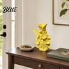 Nordic Style Vase 3D Printed Fairy Garden Sculpture Vase, Fantasy Flower Pot with Cream Yellow Statue, Dual-Use Holder for Desktop Entryway & Creative