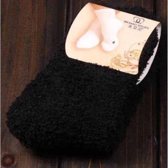 Winter Warme Weiche Korallenfleece Samtsocken für Damen, Gemütliche Bettsocken in Unifarben