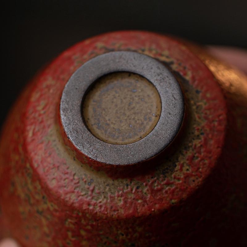 Retro Teacup Rock Ore Colored Pottery Tea Bowl Household Ceramic Chinese Kung Fu Tea Cup Teaware Tasting Japanese Master Cups