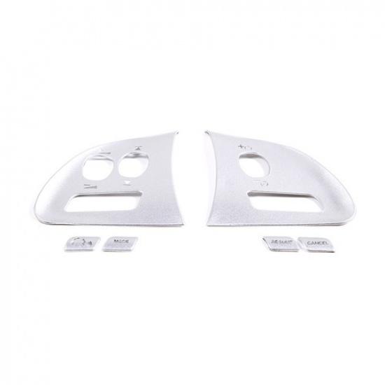Silver Alloy Car Steering Wheel Button Cover Trim Frame For Jaguar XF 2012-15