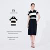 Navigare Women's Striped Short Sleeve Polo Knit Top