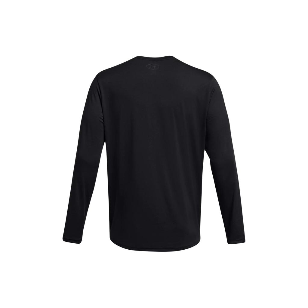 Under Armour Letter Logo Print Crew Neck Long Sleeve T-Shirt Men Tops Black 1385418-001