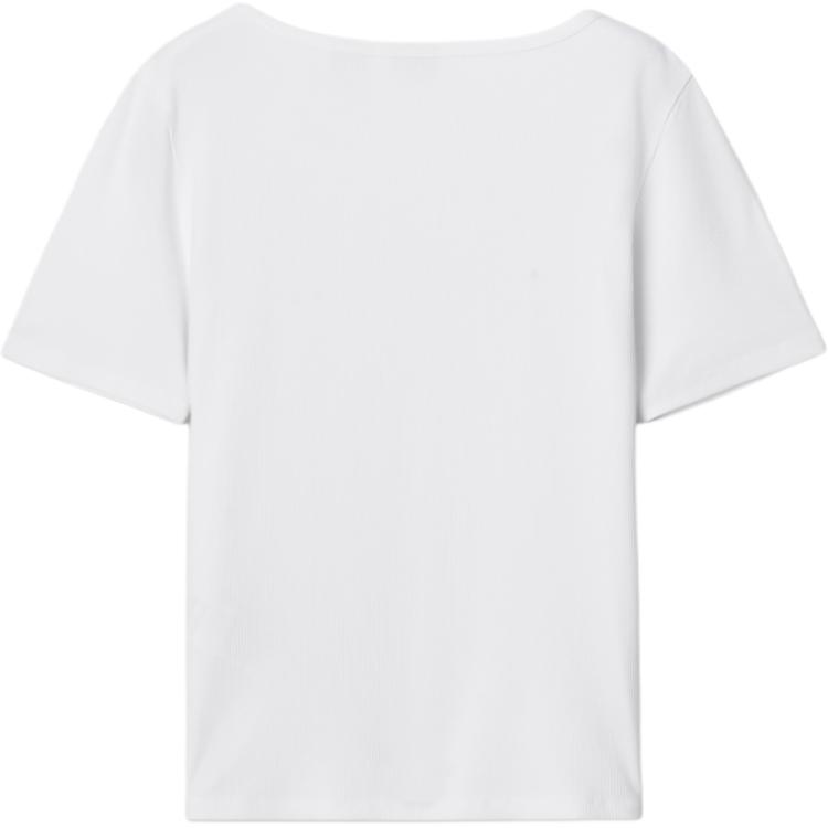 Levis Soft Comfortable Solid Color Slim Fit Round Neck Short Sleeve T-Shirt Women Tops White 003SV-0000