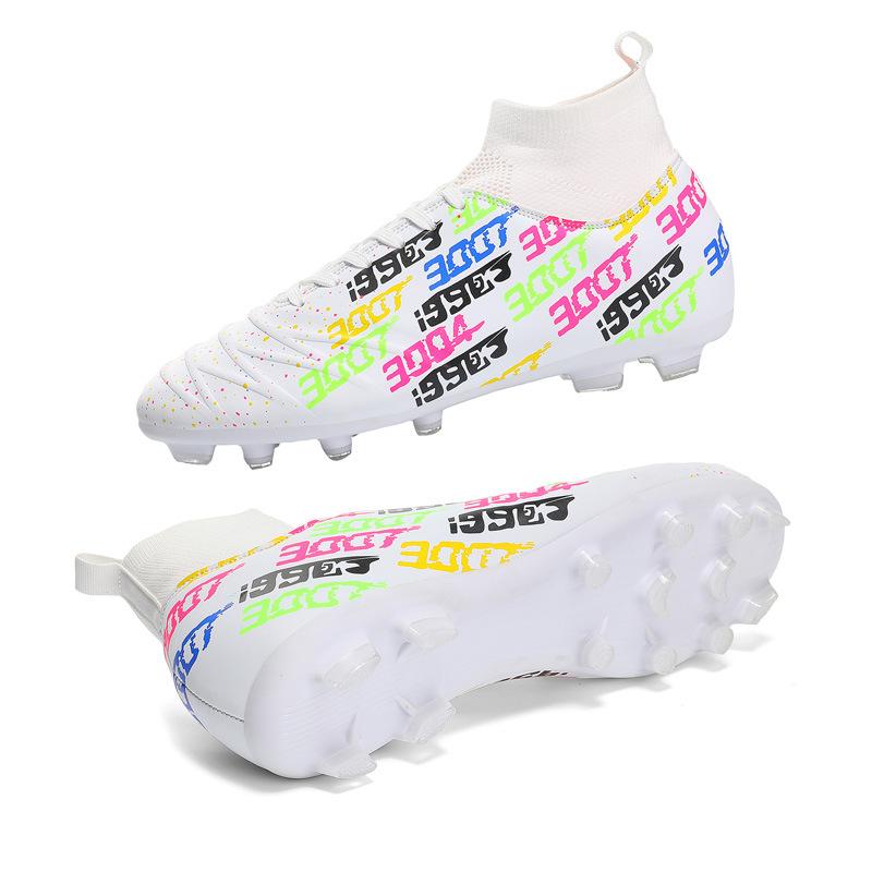 Men's and Women's High-top Football Shoes Breathable and Wear-resistant Artificial Turf Professional Game Training Sports Football Shoes