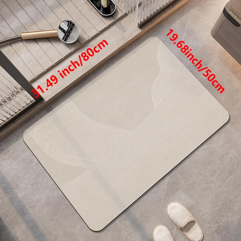 Diatomite Bath Mat Fast Dry Super Absorbent Non-Slip Floor Rug For Bathroom Shower Toilet Entryway Washable Home Decor