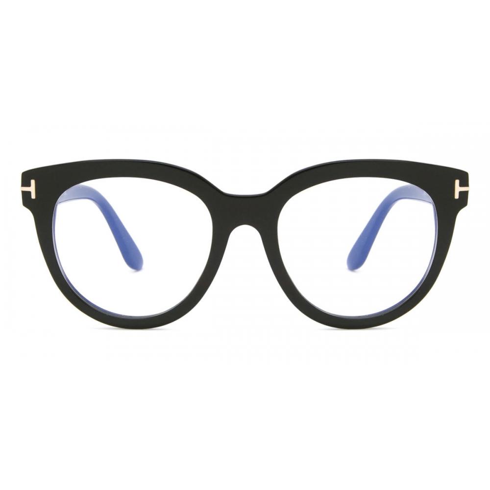 Очки Tom Ford для женщин с защитой от синего света Ft5987 B 001 Shiny Black/52-19-140 gray