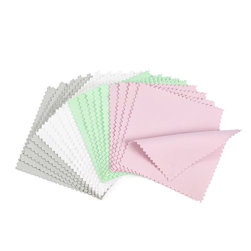 50Pcs Soft Fabric Silver Polish Cleaner Reusable Cleaning Polishing Cloth  Silverware Care