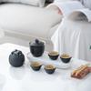 Travel complete set Kung Fu tea set Kuaike cup car coarse pottery portable cover bowl outdoor festival business gift