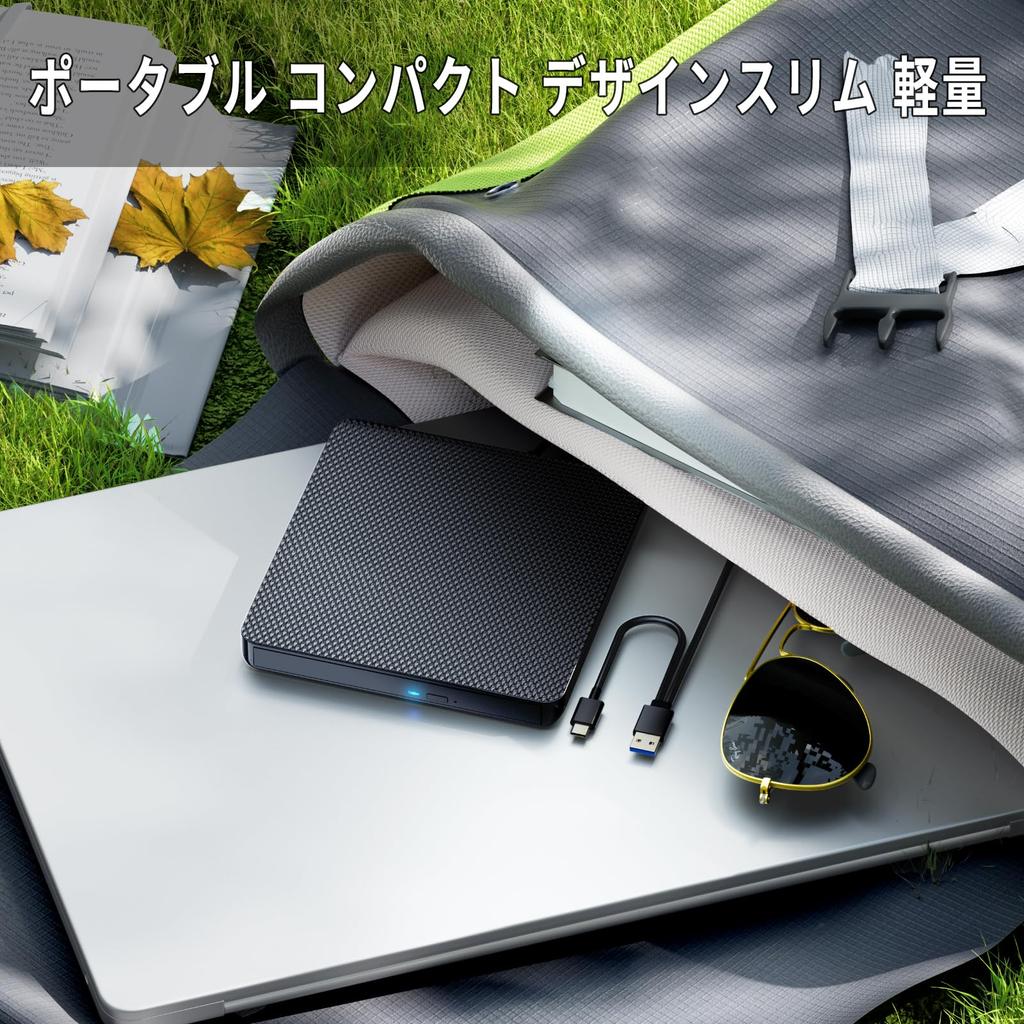 External Blu-ray Drive, USB-A and Type-C Blu-ray Player, Playback, Reading and Writing, Compatible with Windows 7-11/Mac, and Laptops (Black)
