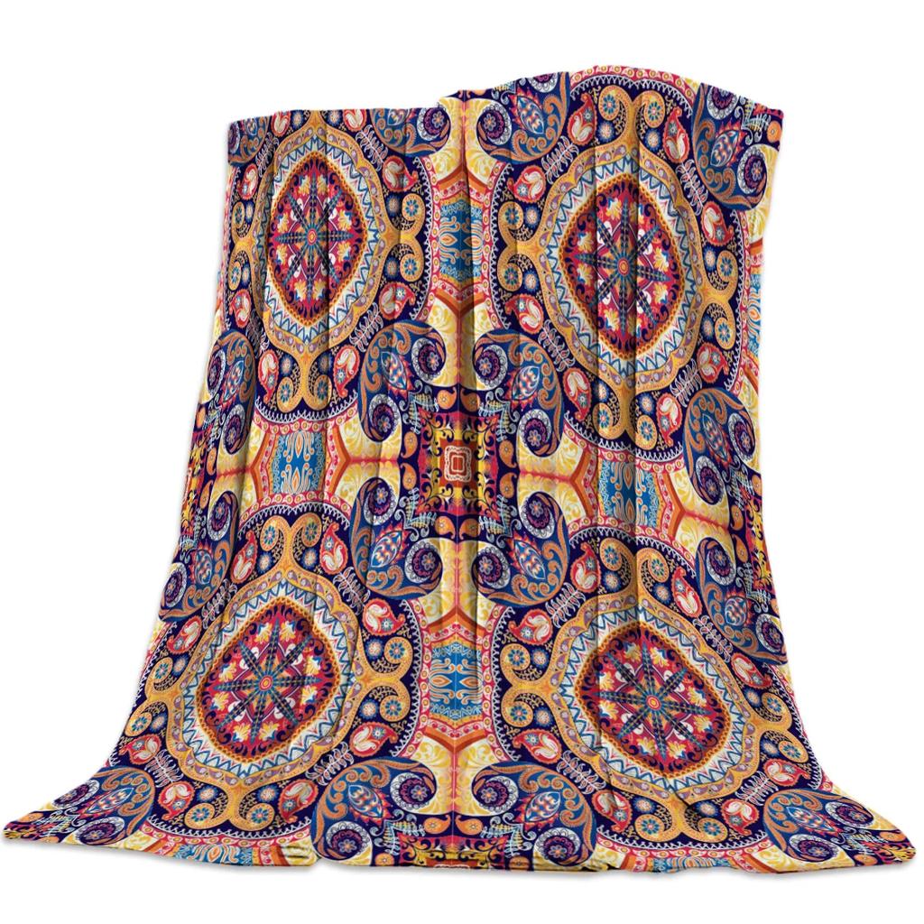 Bandana Pattern Flannel Blanket for Bed Sofa Portable Soft Fleece Throw Funny Plush Bedspreads