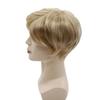 Men's Wig Oblique Bangs Light Gold Short Hair Fashionable Chemical Fiber Head Cover European American