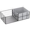 Whelping Box for Puppies, Whelping Pen Puppy Playpen with 7 Panels, 2 Areas, Washable Whelping Pad, 203x102x60cm Black