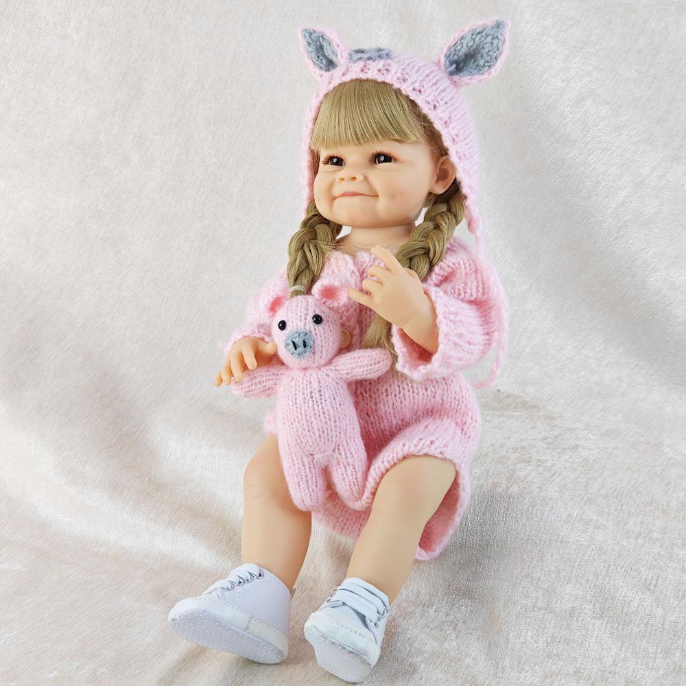 Adorable Pig Sweater Set for 55cm Realistic Doll - DIY Hairstyle & Dress-up Companion Gift