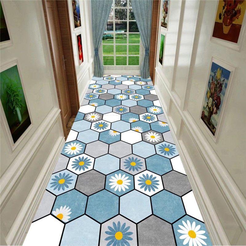 Moderner Hotel-Flurteppich, Heimkorridor, langer Teppich, weicher Treppenteppich, Eingangsbodenmatte, nordischer Gangläufer-Teppich