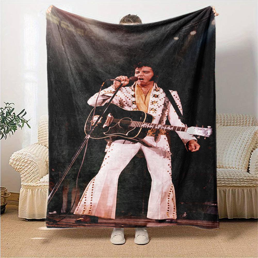Elvis Presley Blanket Comfortable Suitable For Office Chair Sofa Four Seasons Universal Stylish Decor Gift For Travel Home Birthdays