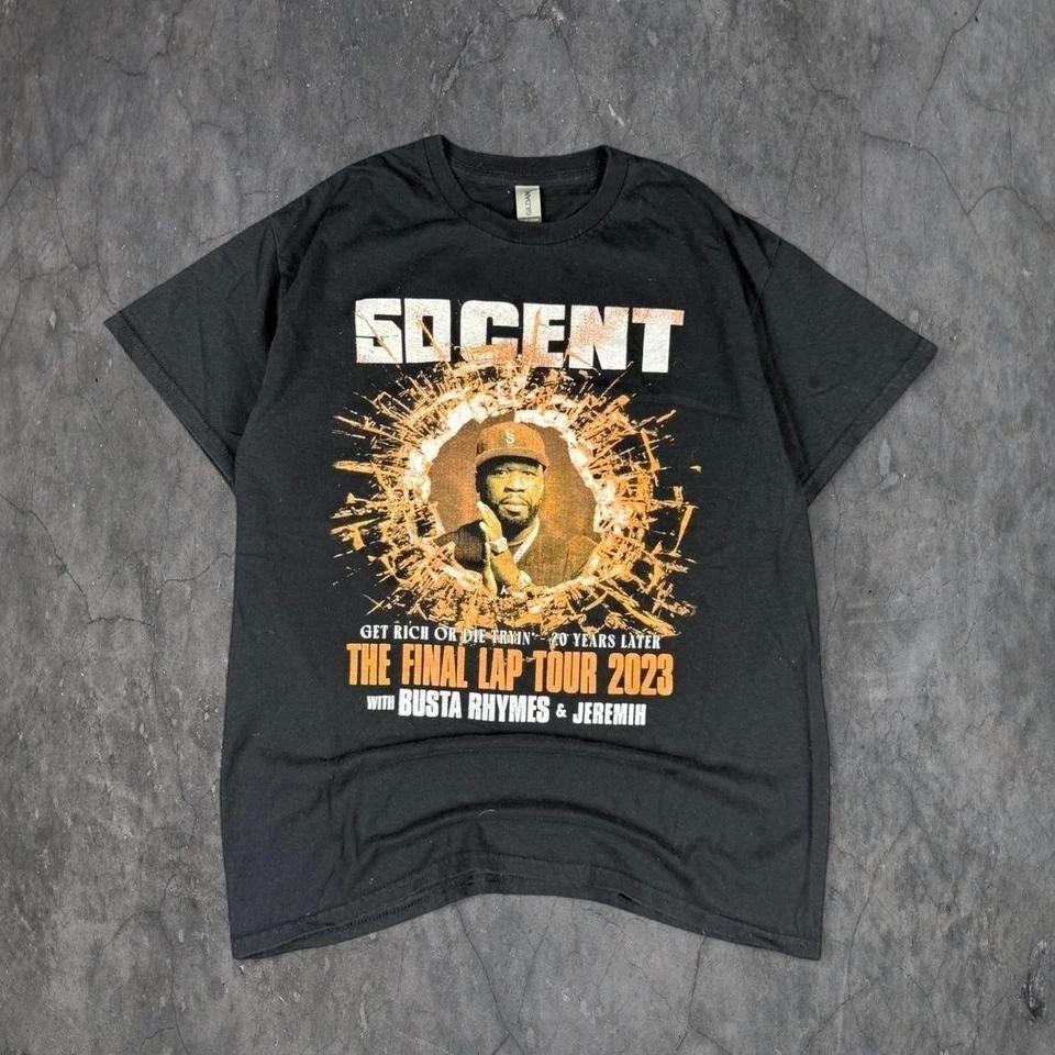 50 Cent The Final Lap Tour 2023 Rap Tee black t-shirt Men s Size M S