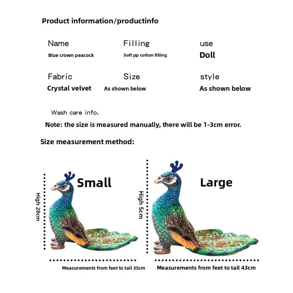 28-35cm Kawaii Simulation Peacock Plush Toys Cute Stuffed Animal Peacock Soft Doll Children Toy Lovely Home Birthday Decor Gifts