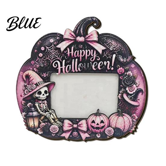 Vintage Pastoral Style Halloween Photo Frame Wooden Desktop Picture Holder for Spooky Party Decoration Bed And Breakfast Decor Festive Home