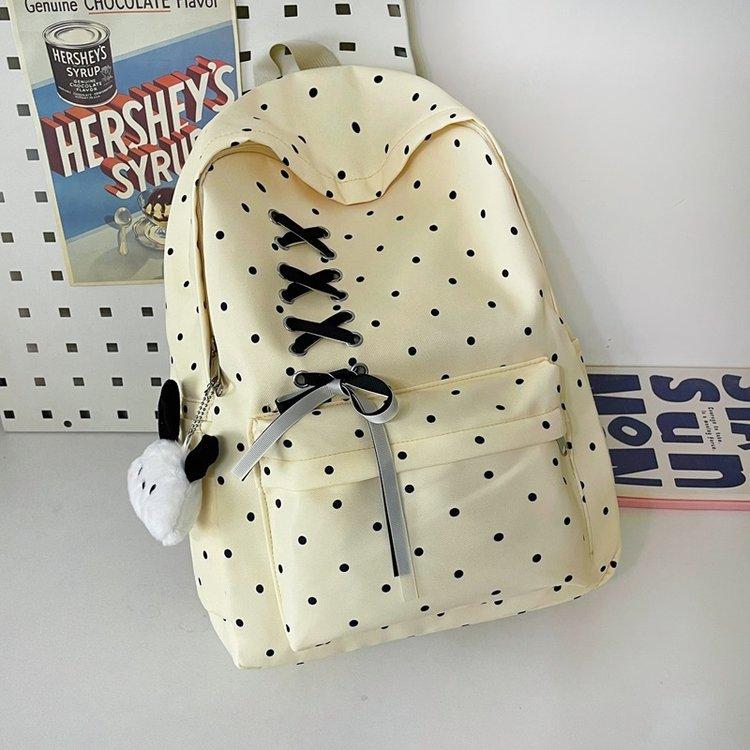 Schoolbag high-value girl schoolbag junior high school students high school students new niche polka dot backpack lightweight versatile travel