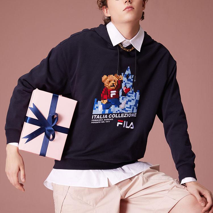 New FILA Sweatshirts Unisex Legend Blue F11M118259FNV