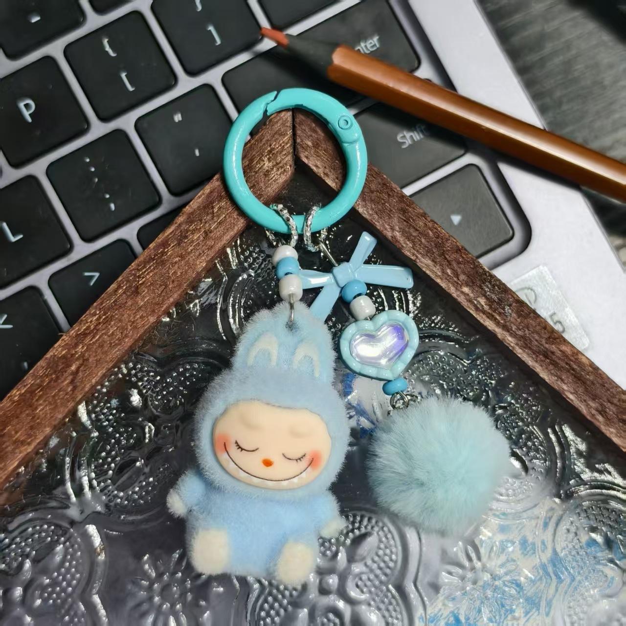 

Трехмерный брелок с флокированием, мягкий клей, милый ребенок, ходячая сумка, подвеска для мобильного телефона, милая подвеска the ring is random