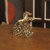 1Pcs Brass Horse Figurine 2026 Year Of Horse Feng Shui Desktop Decoration Child Riding Home Office Miniature Gift