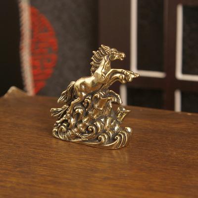 1 Stück Messing Pferdefigur 2026 Jahr des Pferdes Feng Shui Schreibtischdekoration Kind reitet Home Office Miniatur Geschenk